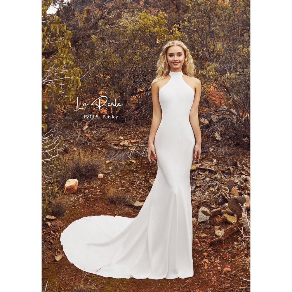 La Perle by Calla Blanche LP2008 Paisley Wedding Gown Size 12 NEW